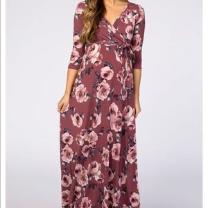 Pink Blush Maternity dress, mauve/floral print, size small. Worn once!